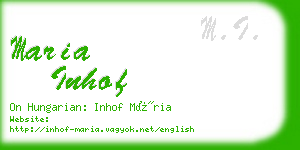 maria inhof business card